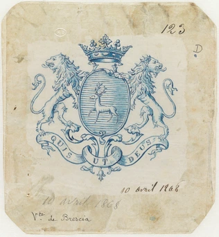 Emile Gallé - Blason aux armes du vicomte de Brescia