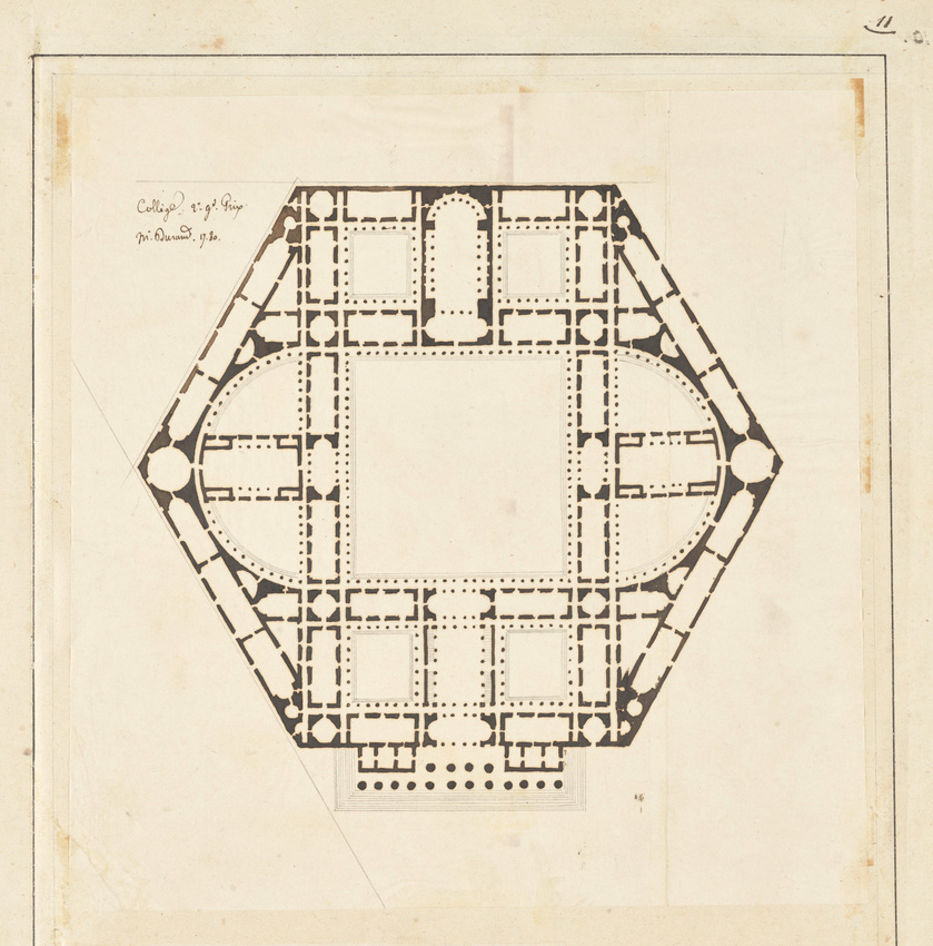 Edouard Villain - Jean-Nicolas-Louis Durand, Collège sur un terrain triangulaire...