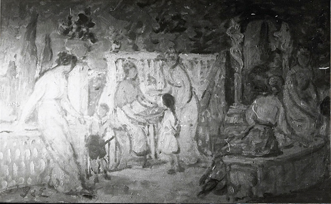 Georges d' Espagnat - Femmes et enfants sur la terrasse