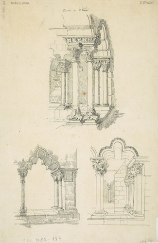 Victor Ruprich-Robert - Barcelone, cloître de l'église Saint-Paul