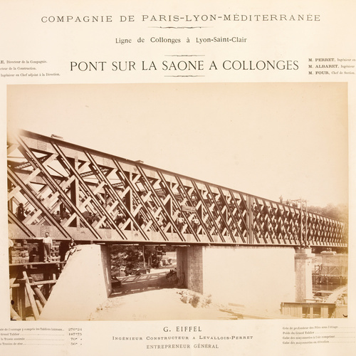 André Victoire - Le Pont sur la Saône, à Collonges, en construction, le 14 juin ...
