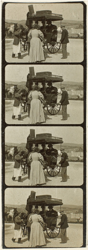 Auguste Lumière - Plaque 3, film 32, départ en voiture, La Ciotat