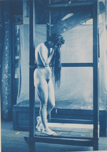 Charles-François Jeandel - Femme nue debout, attachée au niveau du ventre