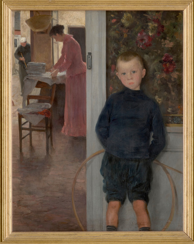 Paul Mathey - Enfant et femme dans un intérieur