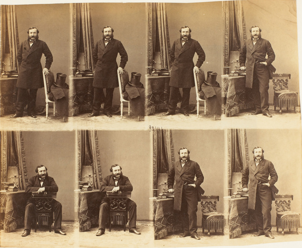 André Adolphe Eugène Disdéri - M. Dea en huit poses, six en pied, deux assis