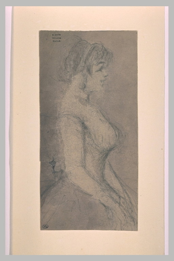 Constantin Guys - Jeune femme, vue de profil vers la droite