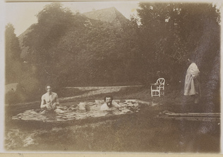 Pierre Bonnard - Claude Terrasse, Henri Jacotot et Charles Bonnard au Grand-Lemp...