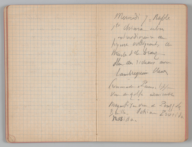 Charles-Justin Le Coeur - Carnet de notes concernant son voyage en Italie
