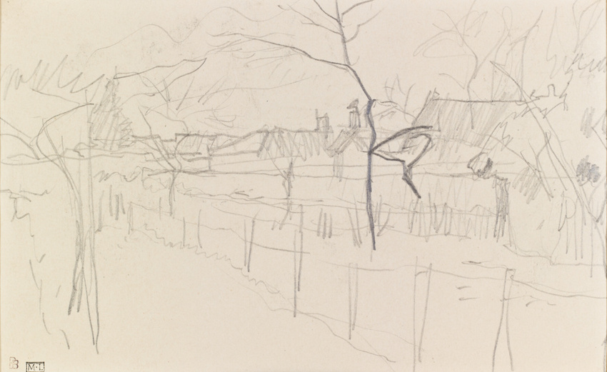 Pierre Bonnard - Paysage en hiver : prairie et maisons