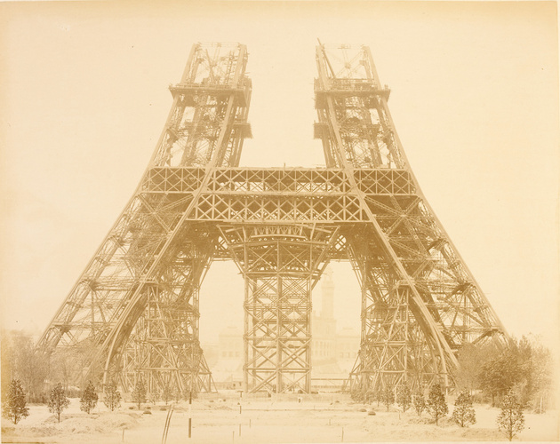 Louis-Emile Durandelle - La Tour Eiffel jusqu'à mi-chemin entre la première et l...
