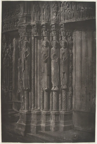 Charles Nègre - Cathédrale de Chartres, statues colonnes de l'ébrasement gauche ...