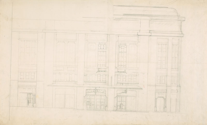 Henry Van de Velde - Premier projet pour la façade du Théâtre des Champs-Elysées