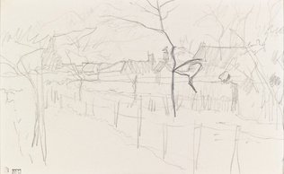 Pierre Bonnard - Paysage en hiver : prairie et maisons