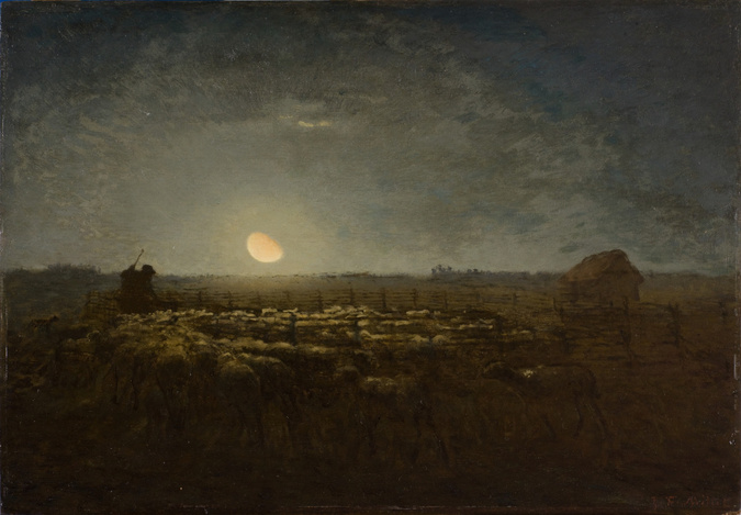 Jean-François Millet - Le Parc à moutons, clair de lune