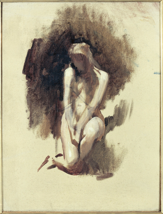 Léon Bonnat - Femme nue, agenouillée