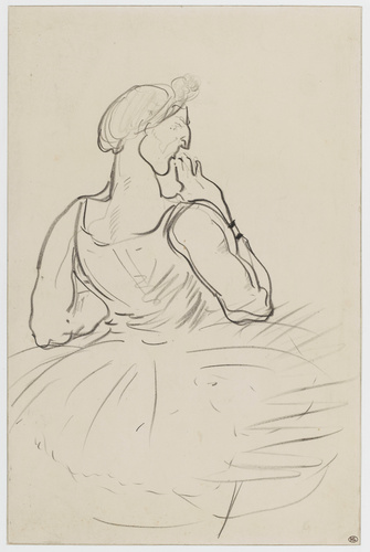 Henri de Toulouse-Lautrec - Footit en danseuse, la tête vers la droite, la main ...