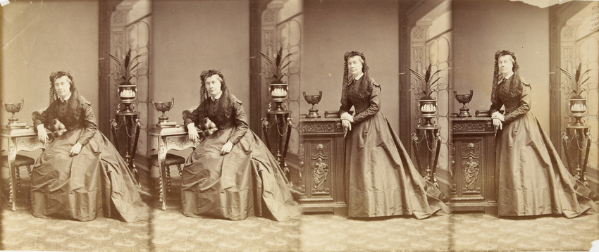 André Adolphe Eugène Disdéri - Mme Molyneux en quatre poses, deux assis et deux ...