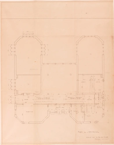 Henry Van de Velde - Projets pour une maison à Fontainebleau : Plan de l'entreso...