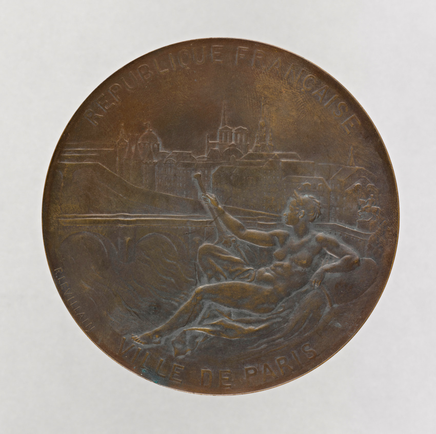 Ferdinand Levillain - Médaille de l'Exposition universelle de 1889, dans son écr...