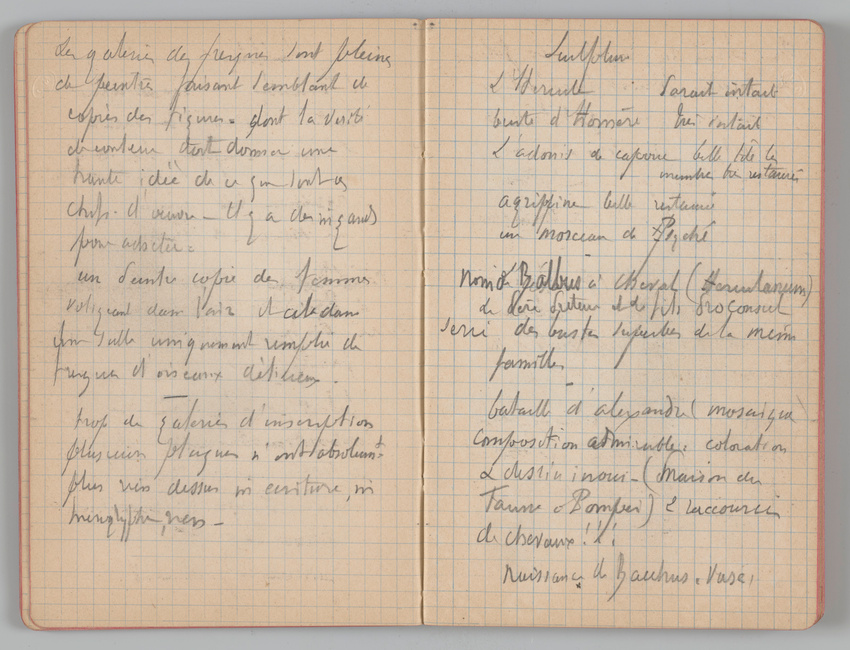 Charles-Justin Le Coeur - Carnet de notes concernant son voyage en Italie