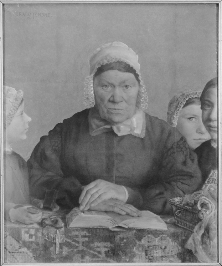 Félix Bracquemond - Portrait de ma grand-mère (La lecture de la Bible)