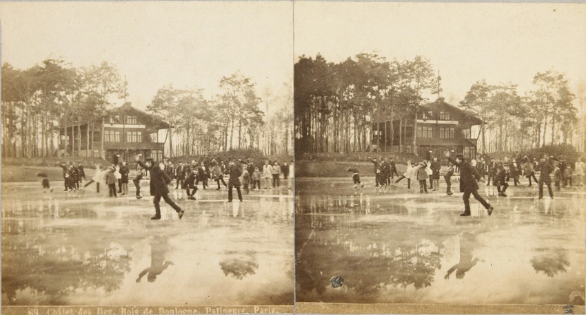 Paris, Chalet des Iles, Bois de Boulogne, patineuse - Anonyme