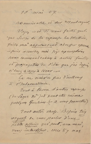 Lettre de Félix Nadar adressée à Montorgueil (évoque "L'Intemédiaire") - Nadar