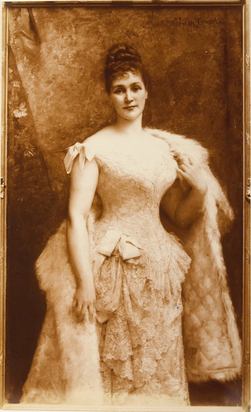 Anonyme - "Mme Bory d'Arnex, aux genoux, grand manteau" par Léon Comerre en 1887