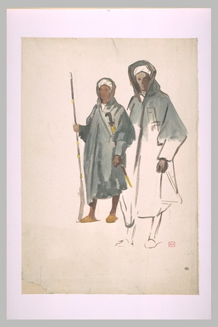 Alfred Dehodencq - Deux soldats arabes, de trois quarts à gauche
