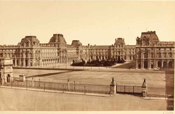 Edouard Baldus - Vue d'ensemble du Nouveau Louvre prise des Tuileries