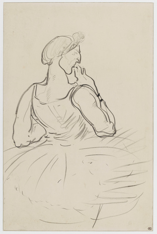 Henri de Toulouse-Lautrec - Footit en danseuse, la tête vers la droite, la main ...