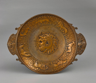 Ferdinand Levillain - Coupe "Animaux, médaillon Hercule n°1"