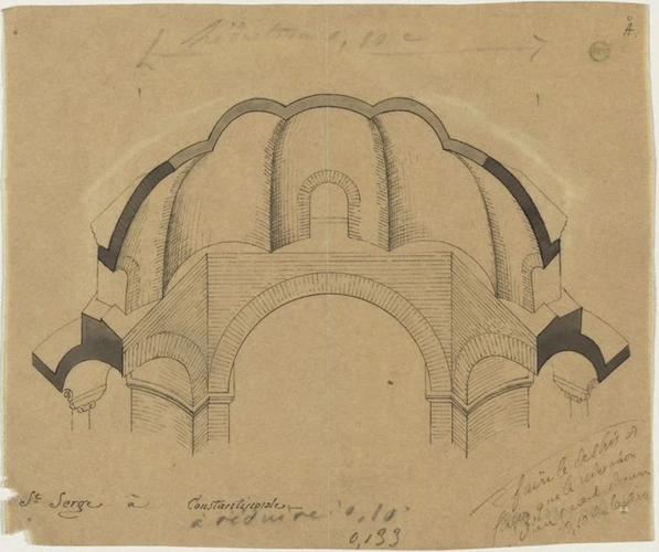 Alphonse Gosset - Saint-Serge de Constantinople, coupe sur les voûtes