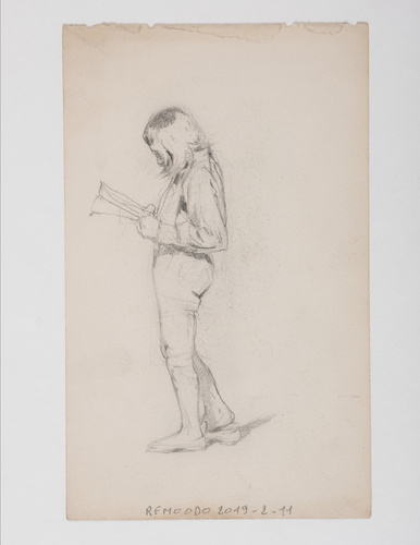 Jacques Lalaing de - Jeune homme de profil, lisant