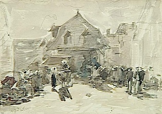 Eugène Boudin - Place au Faou