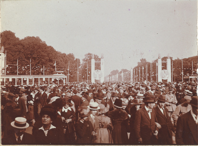 Charles Augustin Lhermitte - Paris - Foule lors de la Libération de 1918
