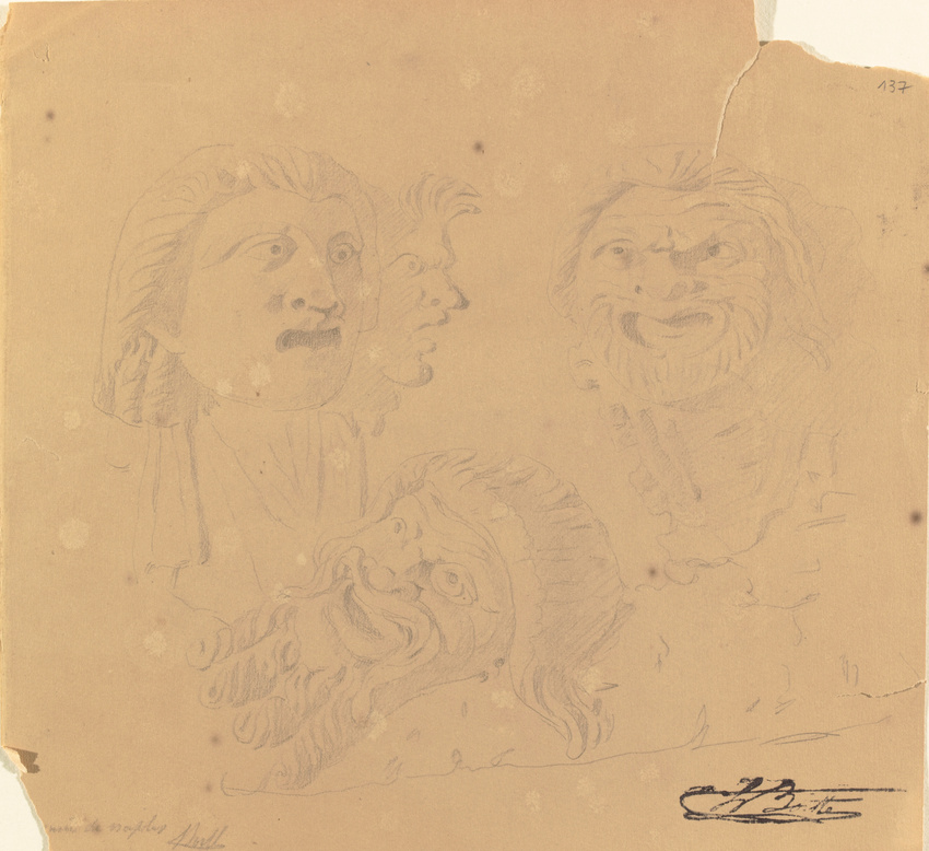 Louis Boitte - Naples, Musée National, deux masques grotesques