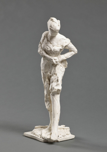 François Pompon - Femme au corset relevant sa chemise