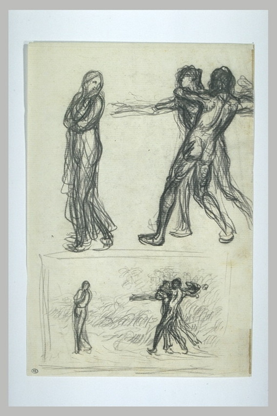 Jean-François Millet - Deux hommes se disputant une jeune femme