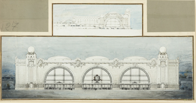 Maurice Boille - Une gare de passage, élévation, coupe transversale
