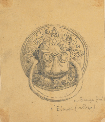 Victor Ruprich-Robert - Heurtoir en bronze doré, à Ebreuil