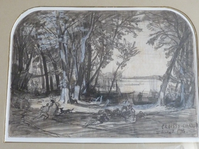 Auguste Anastasi - Vue d'une clairière, la pointe de l'île à Croissy-Chatou