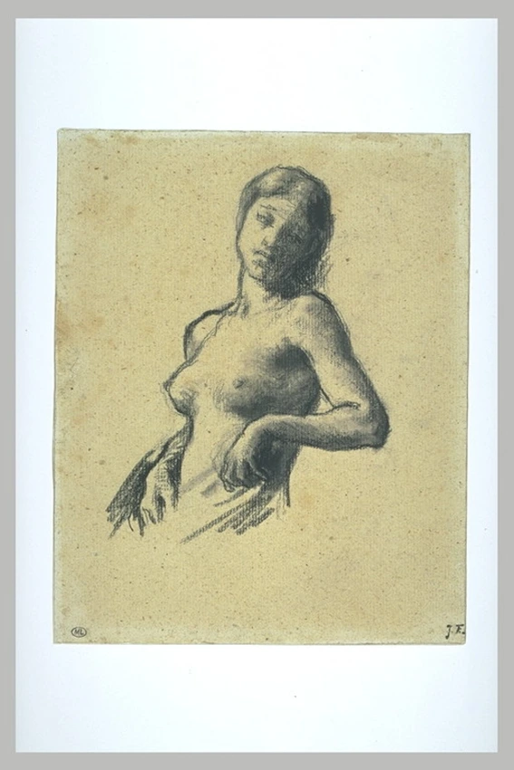 Jean-François Millet - Buste de jeune fille nue