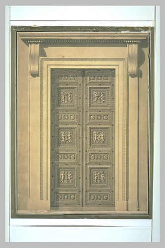 Louis-Pierre Baltard - Projet de porte de bronze pour le Panthéon