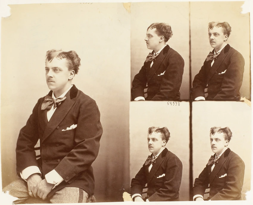 André Adolphe Eugène Disdéri - M. Cooper assis, en cinq poses