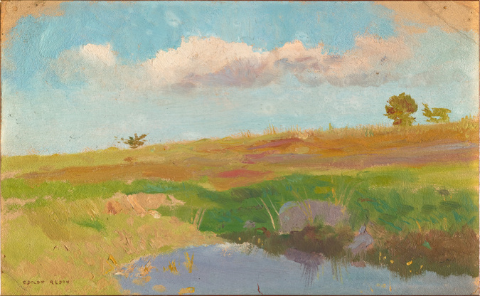 Odilon Redon - Lande avec une mare