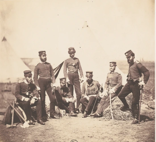 Officers of the 19th Regiment (identified) - Roger Fenton
