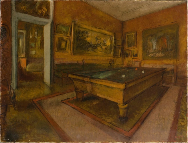 Edgar Degas - Salle de billard au Ménil-Hubert