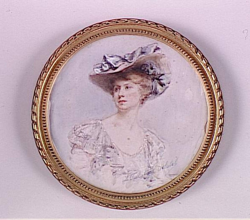 Laurence Faralicq-Delobel - Portrait de femme au grand chapeau : Gabrielle