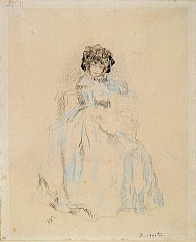 藤田嗣治、「Jeune Femme a la robe bleue」 Jeune femme à la robe bleue - Abel Faivre | Musée d'Orsay